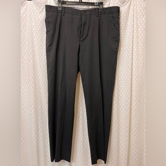 Hart‎ Schaffner Marx Modern Fit Slacks Wool Blend Dark Grey Men's Size 38x32 - Picture 1 of 8